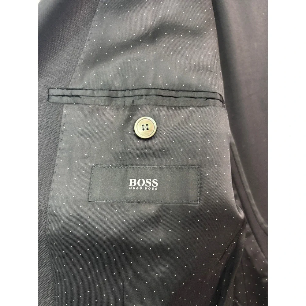 Hugo Boss 46R Black Raye7 Hopsack Blazer Jacket Sport‎ Suit Coat Extra Slim Fit